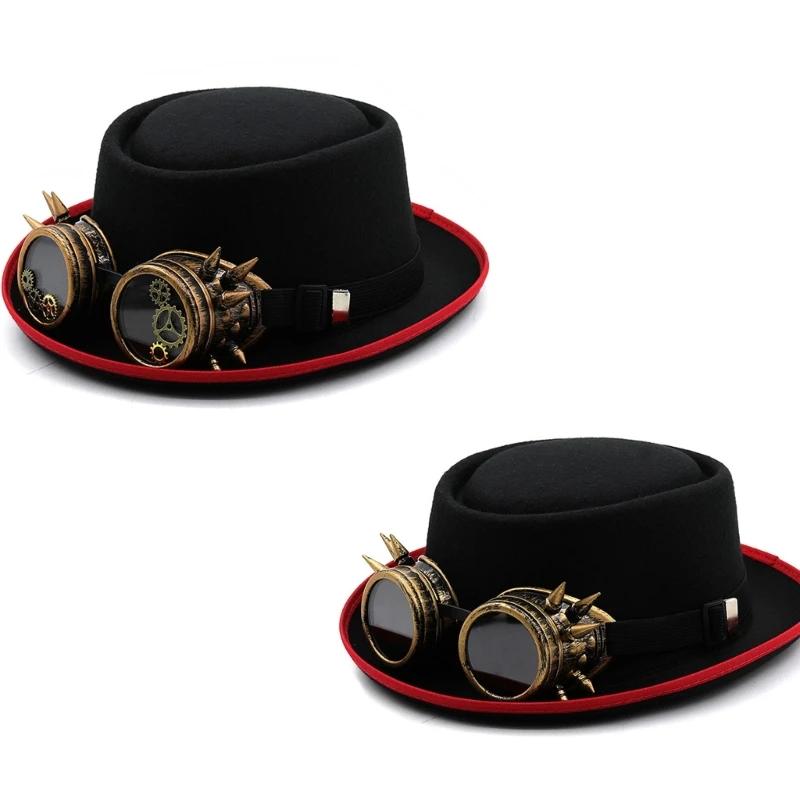 Brimmed Felt Hat Steampunk ž  Cool Fedoras Hat  ȸ ׼ ڽ Ƽ ǰ ǻ Ƽ ǰ